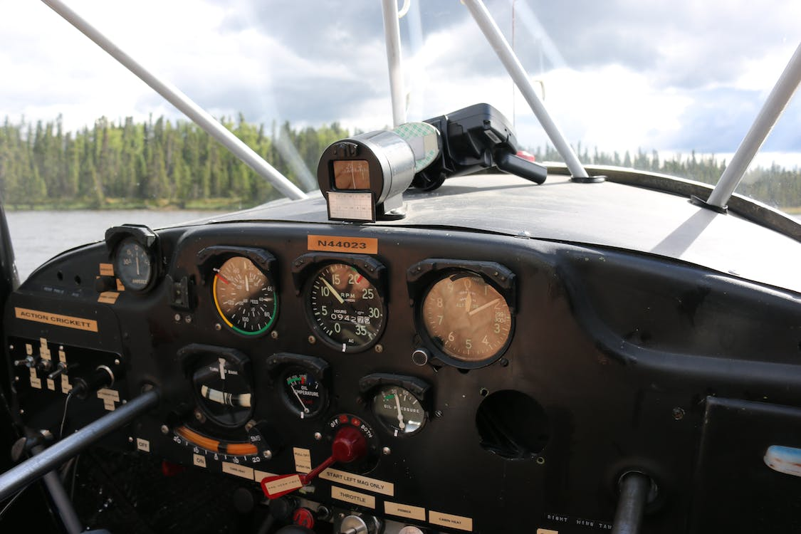 control panel on an aircraft  