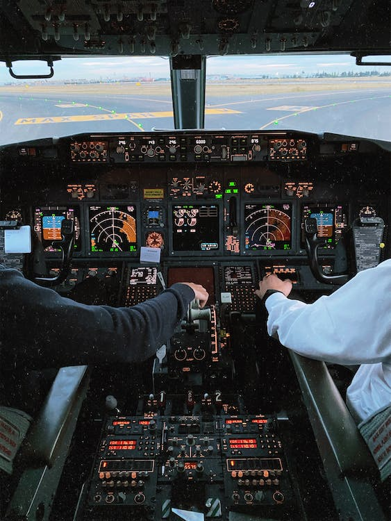  airline transition training in a cockpit   